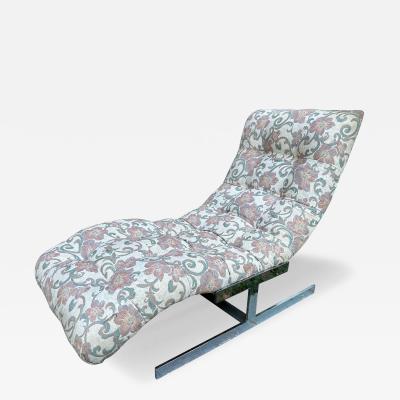 Milo Baughman Lovely Milo Baughman style Chrome Wave Chaise Lounge Mid Century Modern