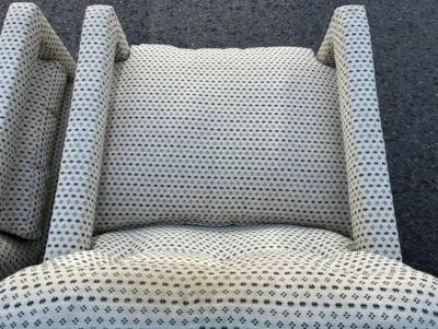 Milo Baughman Lovely Pair Milo Baughman Parson Upholstered Lounge Chairs Mid Century Modern