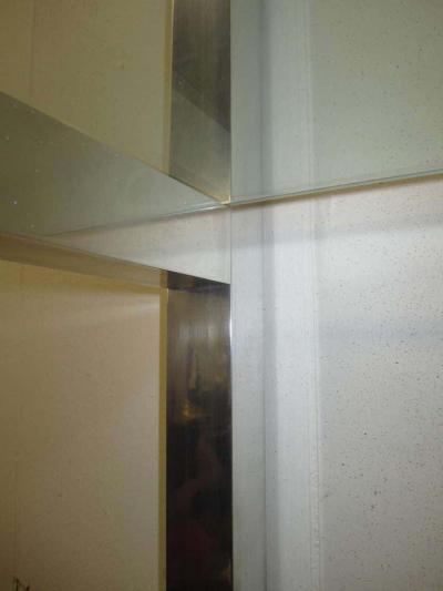 Milo Baughman Lovely Pair of Floating Aluminum and Glass Shelves Etagere Mid century Modern
