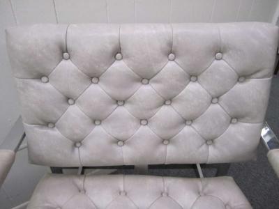 Milo Baughman Lovely Pair of Milo Baughman Thayer Coggin Tufted Chrome Lounge Chairs
