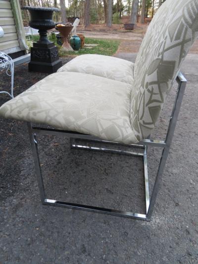 Milo Baughman Lovely Set 6 Milo Baughman for Thayer Coggin Chrome Dining Chairs