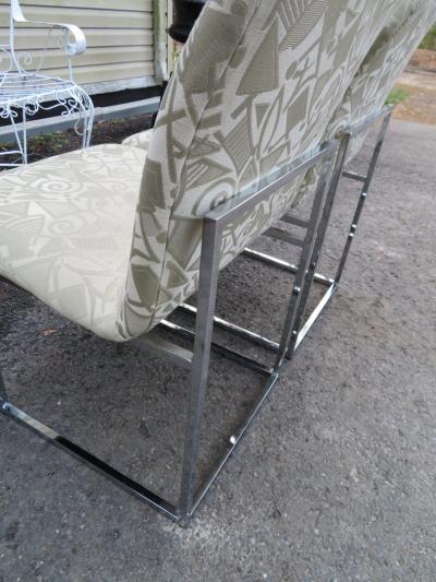 Milo Baughman Lovely Set 6 Milo Baughman for Thayer Coggin Chrome Dining Chairs
