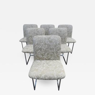 Milo Baughman Lovely Set 6 Milo Baughman for Thayer Coggin Chrome Dining Chairs
