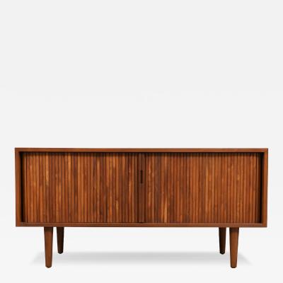 Milo Baughman Low Profile Milo Baughman Tambour Door Credenza for Glenn of CA