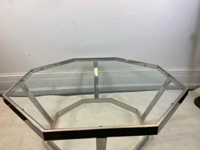 Milo Baughman MILO BAUGHMAN CHROME AND GLASS OCTAGONAL COFFEE TABLE
