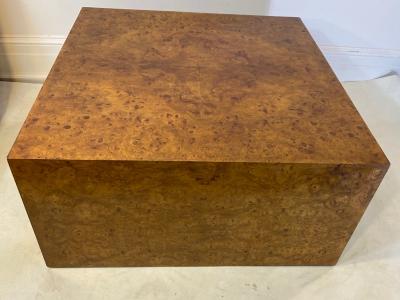 Milo Baughman MODERN BURLWOOD CUBE COFFEE TABLE BY MILO BAUGHMAN