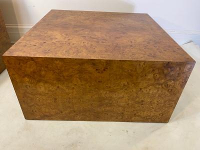 Milo Baughman MODERN BURLWOOD CUBE COFFEE TABLE BY MILO BAUGHMAN