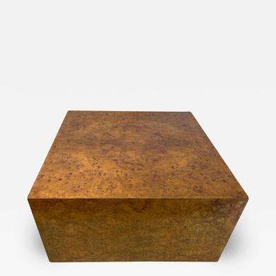 Milo Baughman MODERN BURLWOOD CUBE COFFEE TABLE BY MILO BAUGHMAN