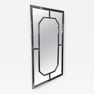 Milo Baughman MODERN CHROME RECTAGULAR AND OCTAGONAL MIRROR BY MILO BAUGHMAN