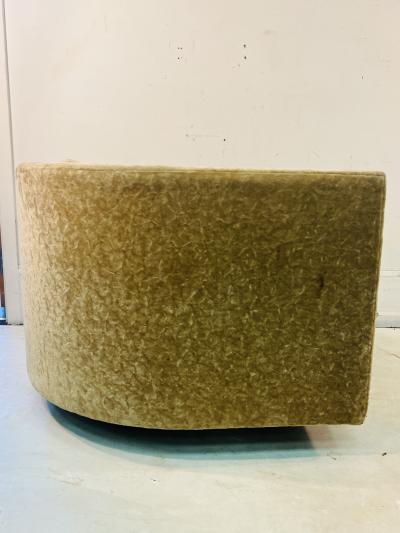Milo Baughman MODERN LARGE SCALE CRUSHED VELVET SWIVEL CHAIRS BY MILO BAUGHMAN