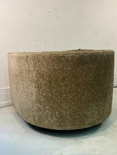 Milo Baughman MODERN LARGE SCALE CRUSHED VELVET SWIVEL CHAIRS BY MILO BAUGHMAN