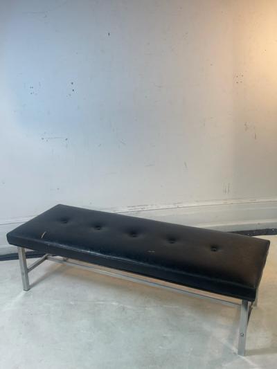 Milo Baughman MODERN PAIR OF CHROME AND BUTTON TUFTED BENCHES