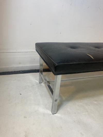 Milo Baughman MODERN PAIR OF CHROME AND BUTTON TUFTED BENCHES