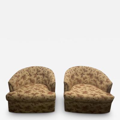 Milo Baughman MODERN SWIVEL CHAIRS WITH WALNUT BASE