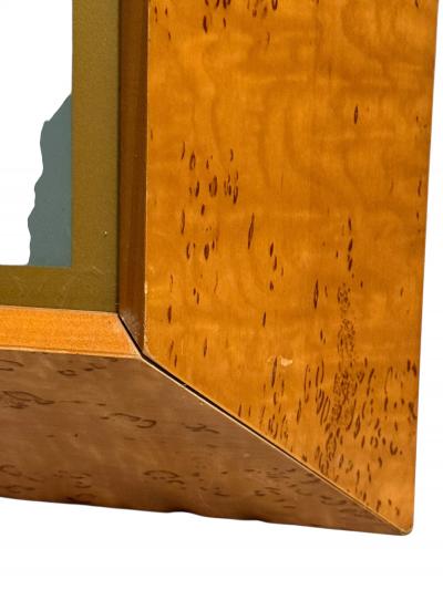 Milo Baughman MODERNIST ILLUMINATED RECTANGULAR BURLWOOD MIRROR