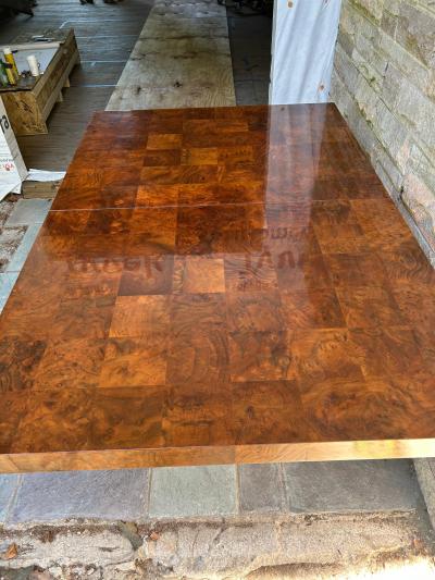 Milo Baughman Magnificent Milo Baughman Burl Chrome Dining Table Mid Century Modern