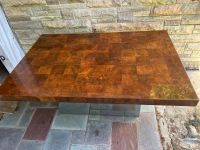 Milo Baughman Magnificent Milo Baughman Burl Chrome Dining Table Mid Century Modern