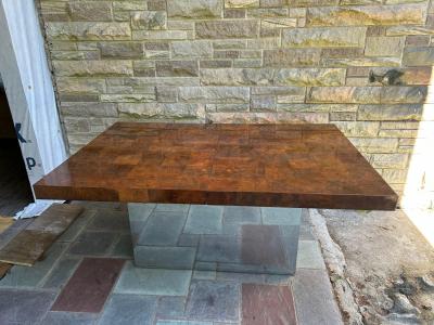 Milo Baughman Magnificent Milo Baughman Burl Chrome Dining Table Mid Century Modern