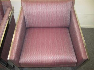 Milo Baughman Magnificent Pair of Milo Baughman Angled Chrome Flat Bar Lounge Chairs