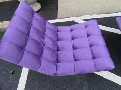 Milo Baughman Magnificent Pair of Restored Milo Baughman Chrome Cube Slipper Lounge Chairs