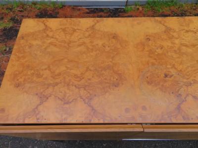 Milo Baughman Marvelous Milo Baughman Burled Olive Wood Chrome Credenza Mid Century Modern