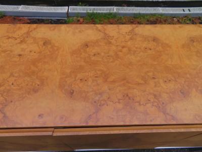 Milo Baughman Marvelous Milo Baughman Burled Olive Wood Chrome Credenza Mid Century Modern