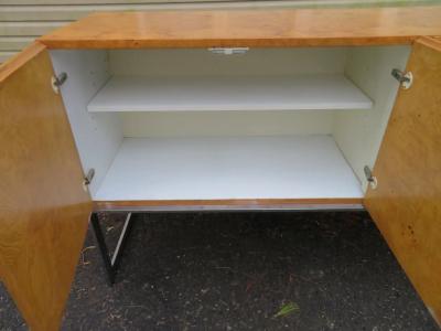 Milo Baughman Marvelous Milo Baughman Burled Olive Wood Chrome Credenza Mid Century Modern