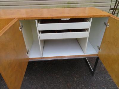 Milo Baughman Marvelous Milo Baughman Burled Olive Wood Chrome Credenza Mid Century Modern