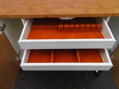 Milo Baughman Marvelous Milo Baughman Burled Olive Wood Chrome Credenza Mid Century Modern