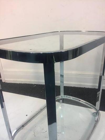 Milo Baughman Marvelous Milo Baughman Chrome and Glass Bar Cart