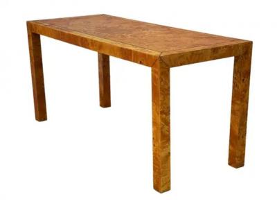 Milo Baughman Mid Century Modern Burl Parsons Console Table Sofa Table or Low Profile Desk