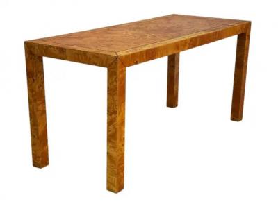 Milo Baughman Mid Century Modern Burl Parsons Console Table Sofa Table or Low Profile Desk