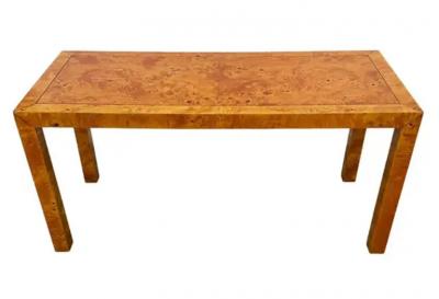Milo Baughman Mid Century Modern Burl Parsons Console Table Sofa Table or Low Profile Desk