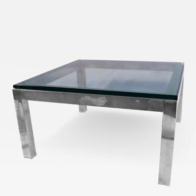 Milo Baughman Mid Century Modern Chrome Glass Coffee Table Milo Baughman Style