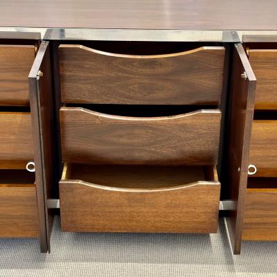 Milo Baughman Mid Century Modern Dresser Sideboard by Milo Baughman Chrome Walnut