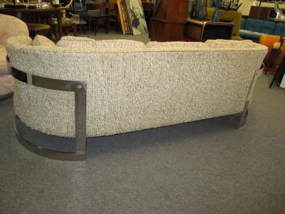 Milo Baughman Mid Century Modern Fabulous Milo Baughman Curved Chrome Bar Sofa