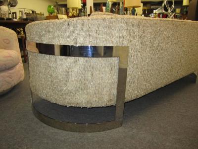 Milo Baughman Mid Century Modern Fabulous Milo Baughman Curved Chrome Bar Sofa