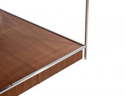 Milo Baughman Mid Century Modern Metal Queen Size Bed Frame in the Style of Milo Baughman