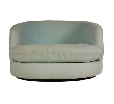 Milo Baughman Mid Century Modern Oversized Swivel Chaise Lounge Tub Chairs by Milo Baughman