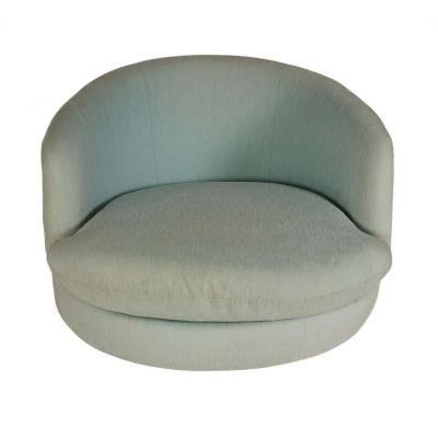 Milo Baughman Mid Century Modern Oversized Swivel Chaise Lounge Tub Chairs by Milo Baughman