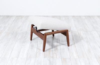 Milo Baughman Mid Century Modern Reclining Lounge Chair with Ottoman by Milo Baughman
