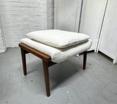 Milo Baughman Mid Century Modern Sculptural Lounge Chair and Ottoman in Boucle