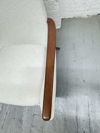 Milo Baughman Mid Century Modern Sculptural Lounge Chair and Ottoman in Boucle