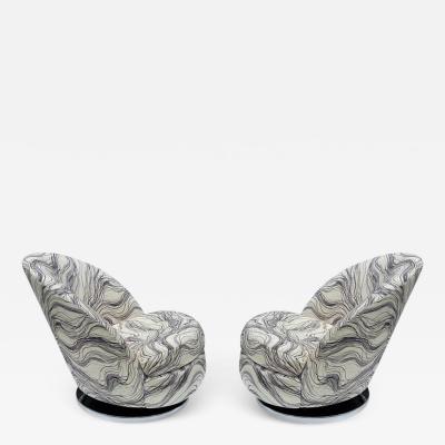 Milo Baughman Mid Century Modern Swivel Lounge Slipper Chairs by Milo Baughman Thayer Coggin