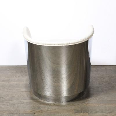 Milo Baughman Mid Century Modernist Chrome Upholstered Swivel Club Chair by Milo Baughman