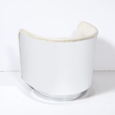Milo Baughman Mid Century Modernist Chrome Upholstered Swivel Club Chair by Milo Baughman