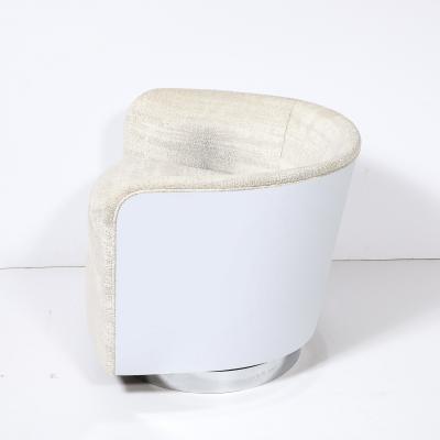 Milo Baughman Mid Century Modernist Chrome Upholstered Swivel Club Chair by Milo Baughman