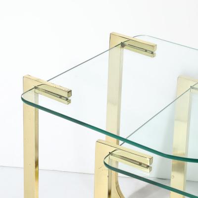 Milo Baughman Mid Century Modernist Nesting Tables in Polished Brass by Milo Baughman
