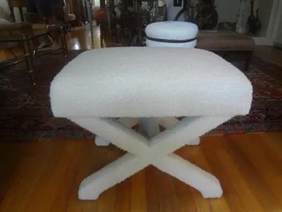 Milo Baughman Mid Century X Base Billy Baldwin Style Bench