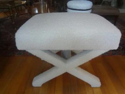 Milo Baughman Mid Century X Base Billy Baldwin Style Bench